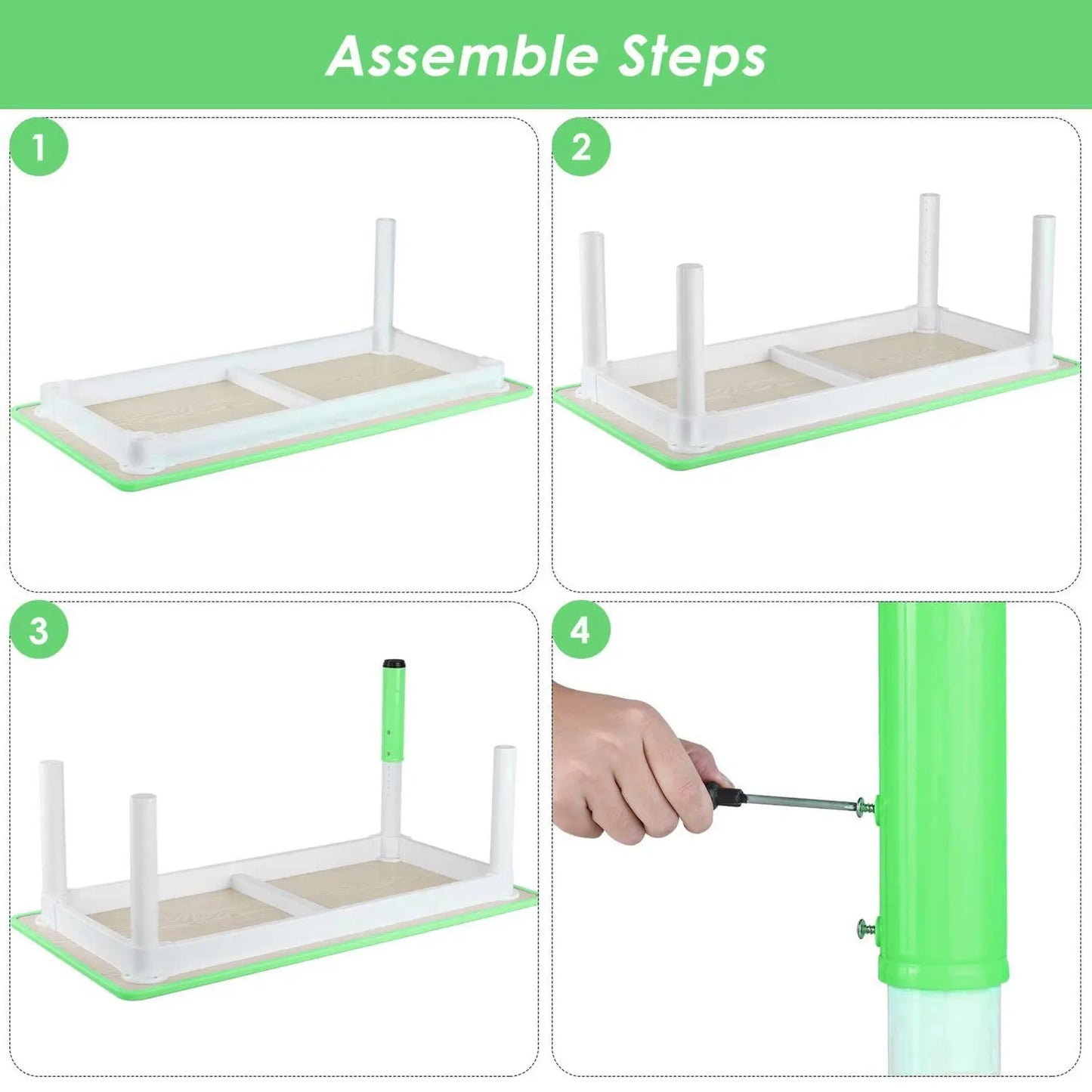 Kids Table and 4 Chairs Set, Height Adjustable Toddler Table and Chair Set, Graffiti Desktop, Non-Slip Legs, Children Multi-Acti