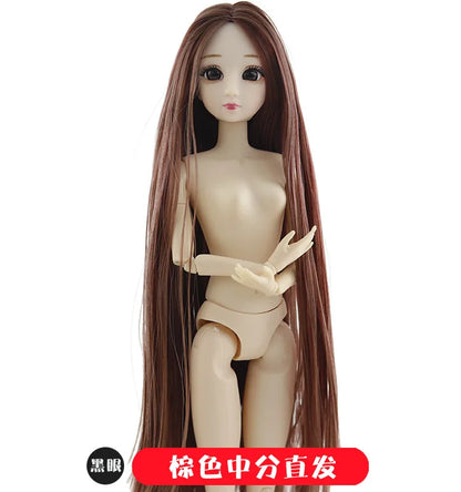 30 cm 1/6 Scale Ball-Jointed Doll With 3D Eyes Long Wig Plastic Body