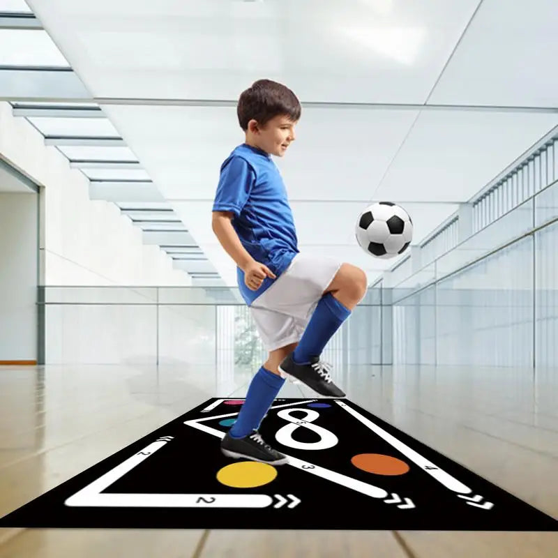 Soccer Training Drills Mat Rubber Non Slip Exercise Mat 23.6x35.4in Football Training Pad Footstep System Training Blanket for