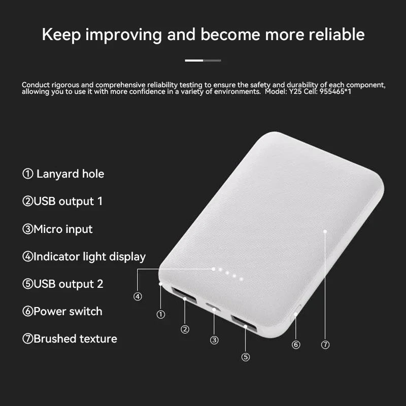 VIVO 30000mah Power Bank USB Fast Charging Ultra-thin Mini Heating Portable External Battery Pack For Heating Vest Jacket