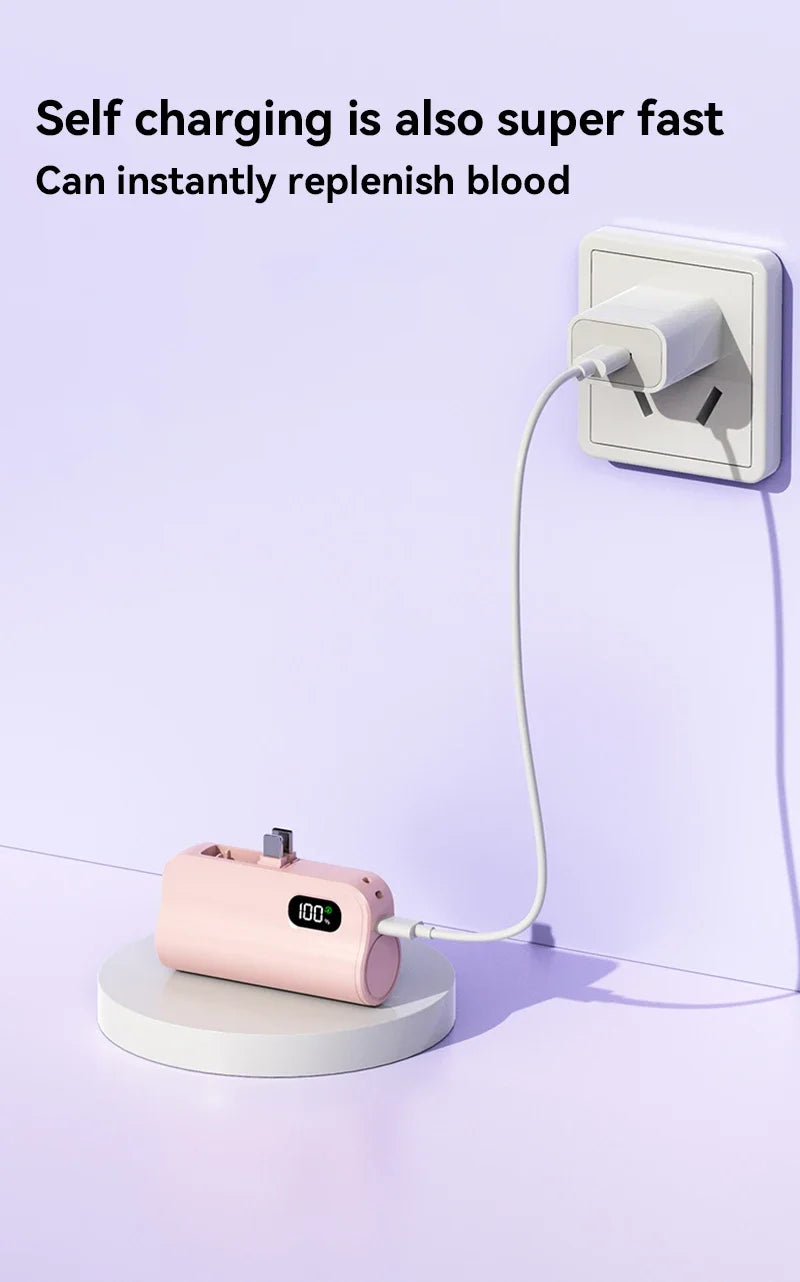 Mini Capsule 50000mAh High Capacity Power Bank Portable Wireless Fast Charging External Battery For iPhone Huawei Samsung