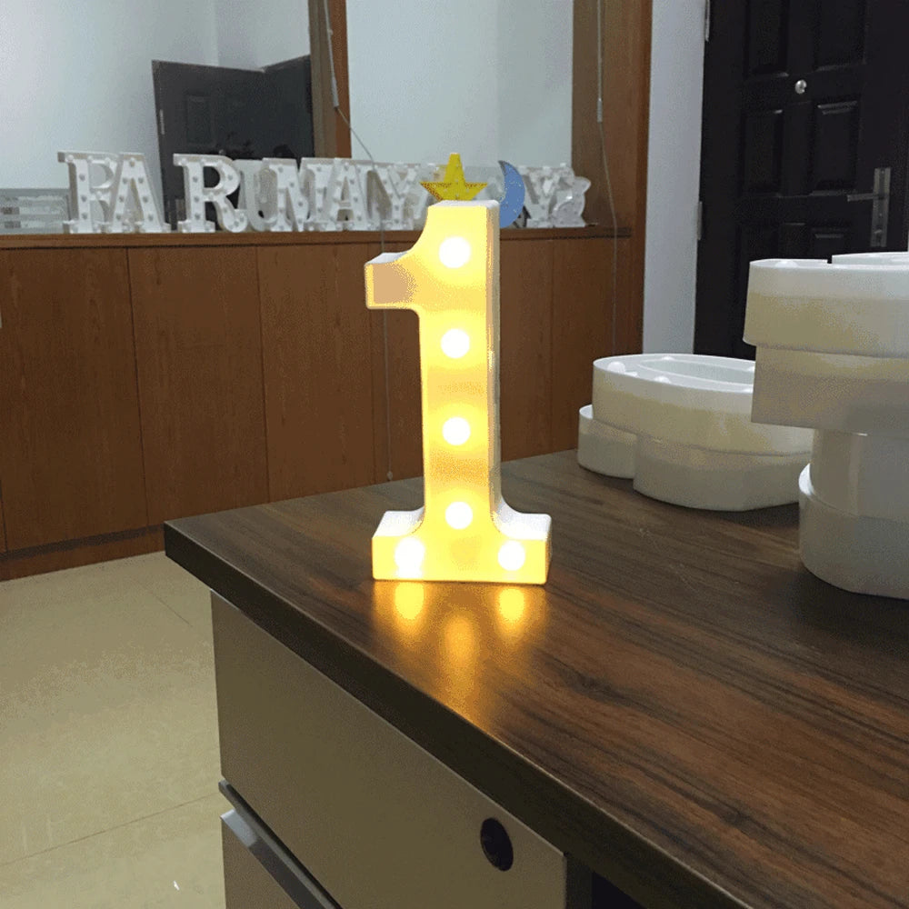 LED Letter and Number Light Set PVC Warm White Decor