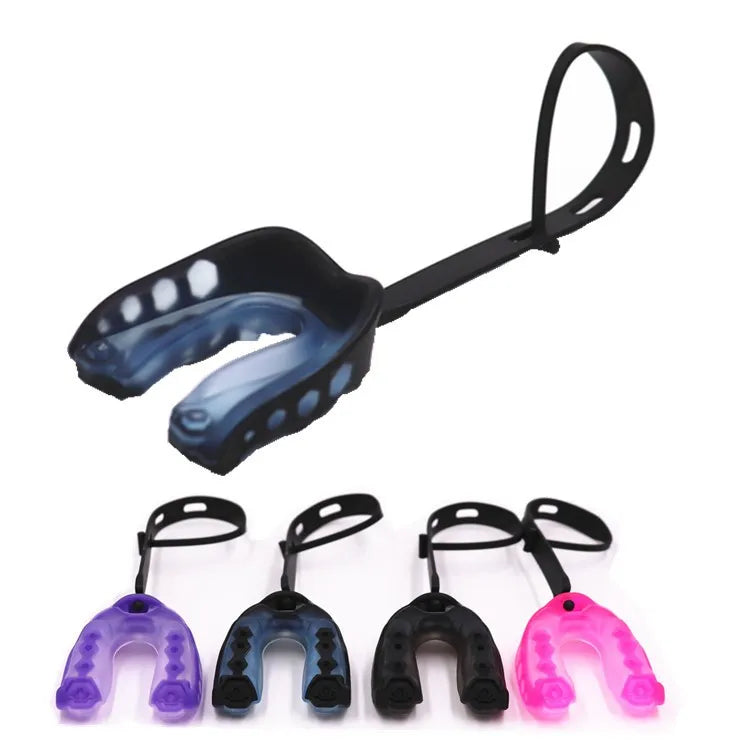 1PC Non-toxic Gum Shield American Football Rugby Thai Boxing Taekwondo Wrestle Tooth Protective Mouth Guard with Hanging Strap