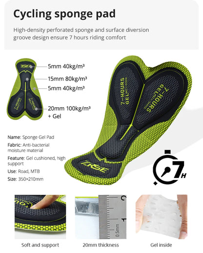 Cycling Shorts Men Gel Pad Nylon Elastane Quick Dry