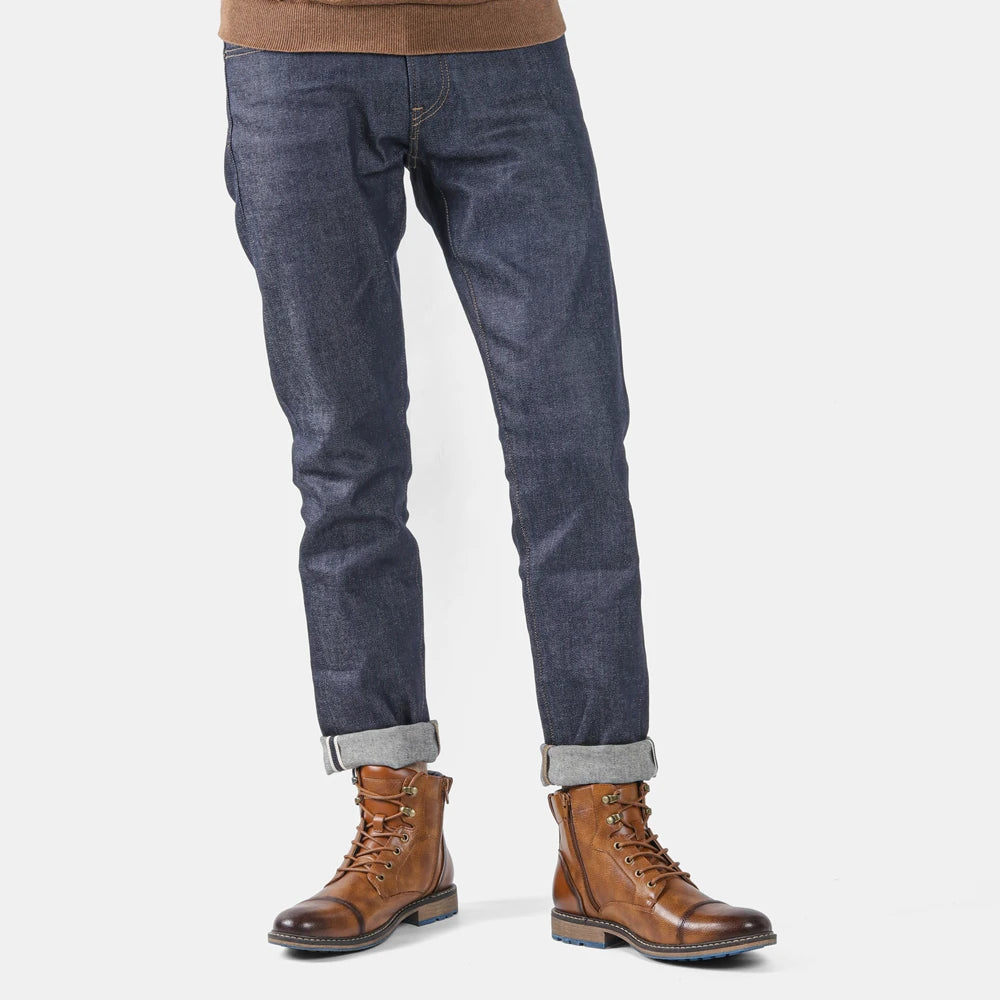 Men's Retro Leather Ankle Boots For Spring Size 7-13