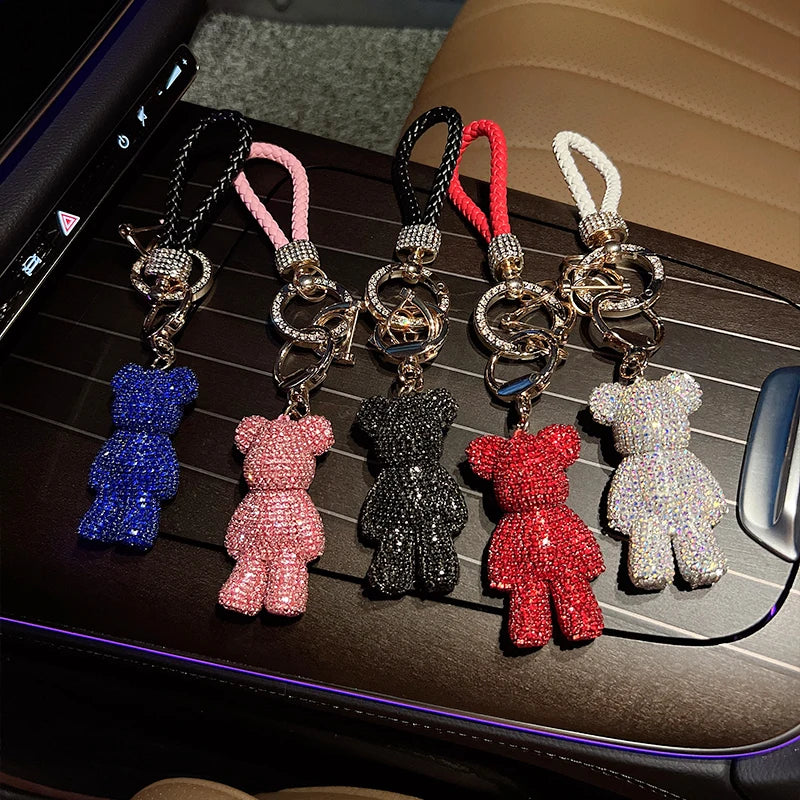 Diamond Bear Bag Pendant & Keychain – Stylish Gift Accessory