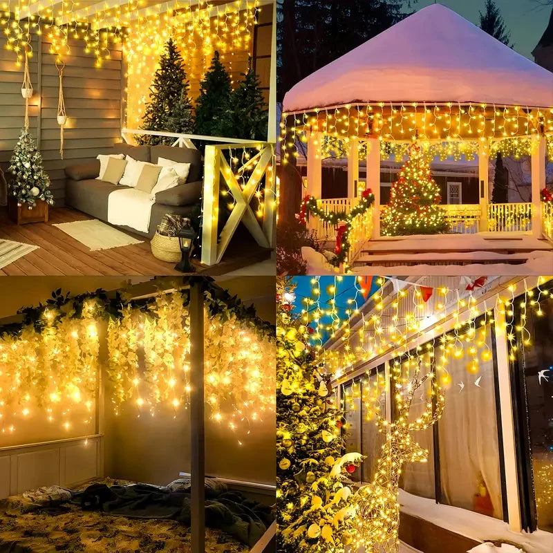 Solar Icicle String Lights – Outdoor Waterproof Fairy LEDs
