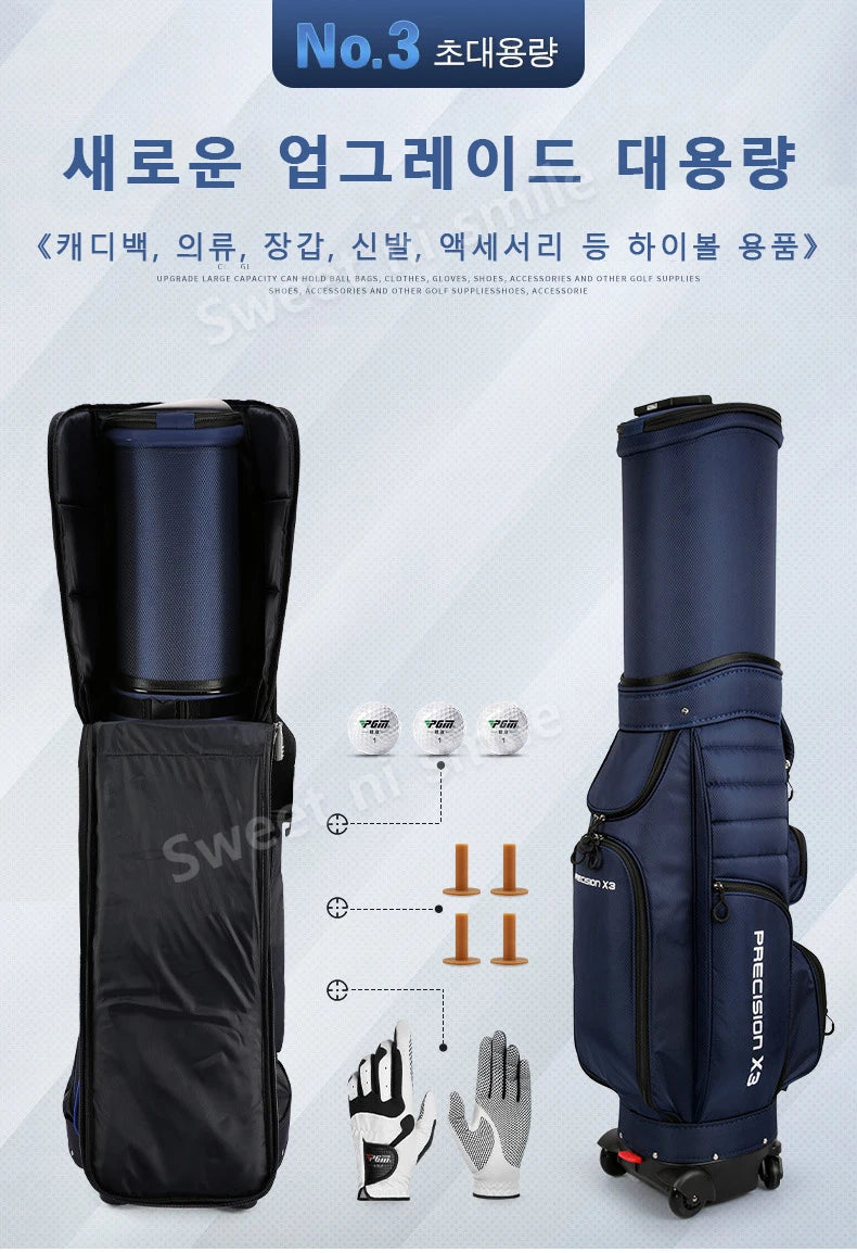 PGM Golf Travel Plane Bags with Wheel thicken Straps Foldable Golf Club Travel Cover for Airlines Golf Aviation Bag HKB009
