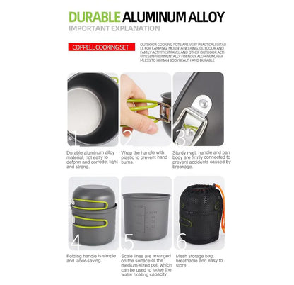Ultralight Camping Pot Set 0.8L Aluminium Alloy 1-2 People