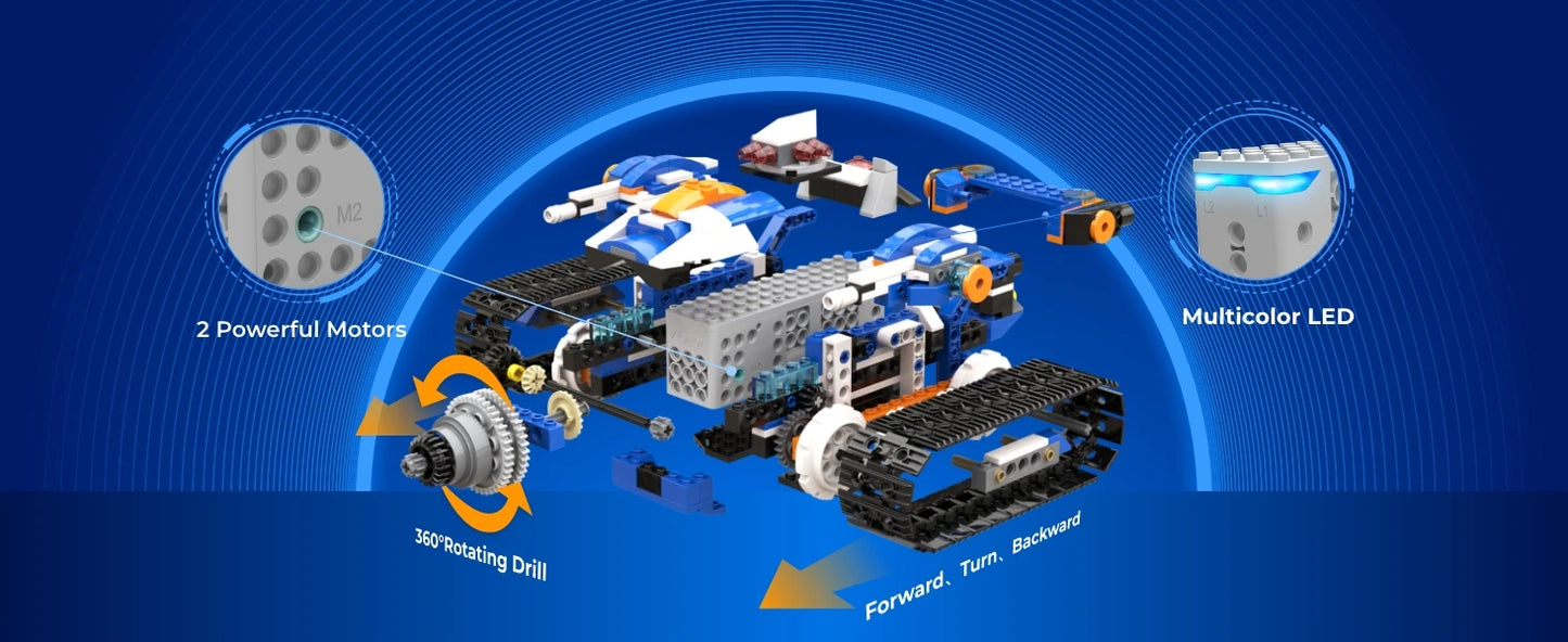 Apitor STEAM Robot Toy 6-in-1 Robot Building Kit for Boys Age 8-12 Remote Control Coding Toys Educational Robotics Gift for Kids