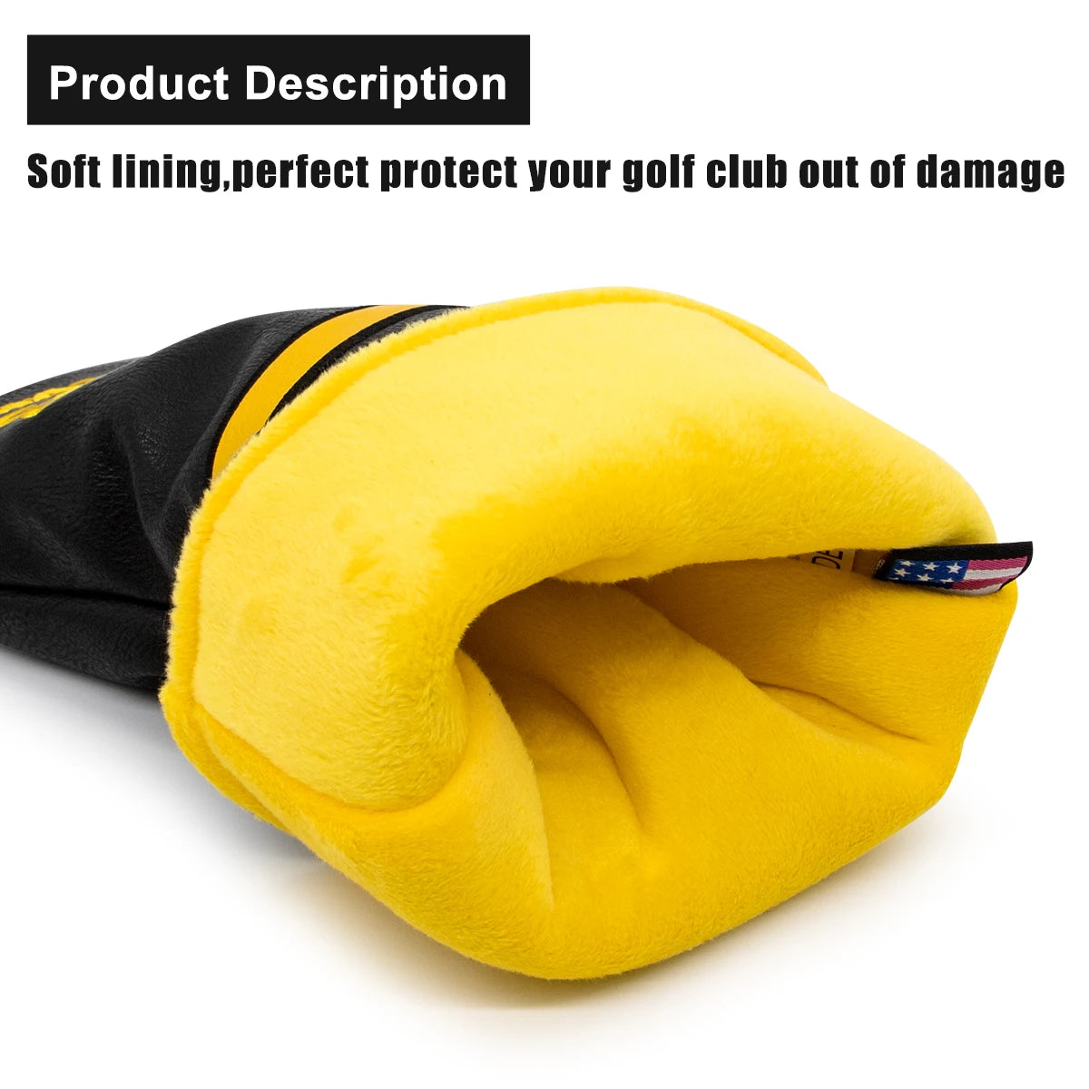 Golf Headcovers Popular Golf Driver Head Cover Embroidery Premium Leather Driver Fairway Wood Hybrid with Number Tags Mallet