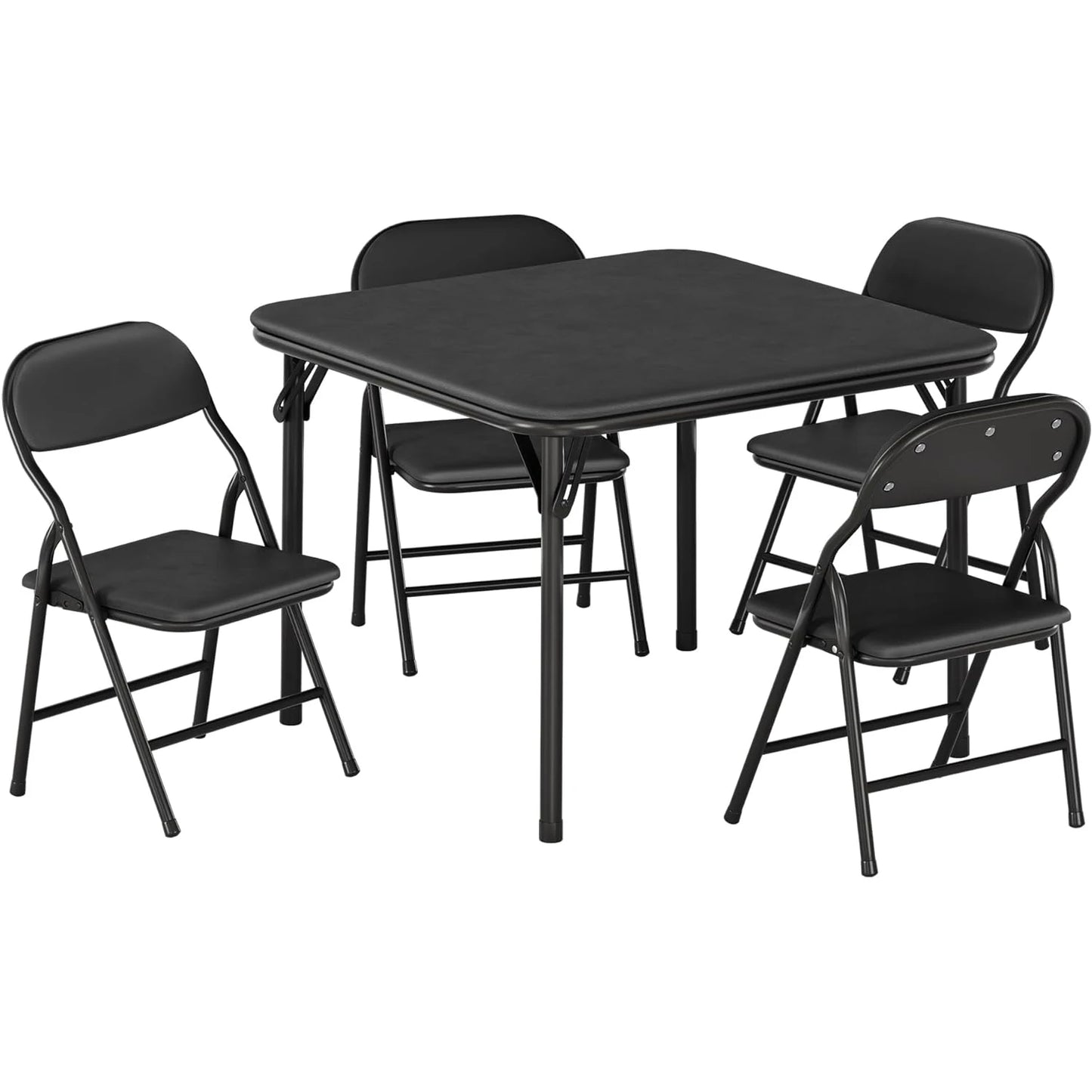 5-Piece Kids Folding Table and Chairs Set, Toddlers Children's Activity Table and Chairs Set for Dining Room, Daycare, Classroom