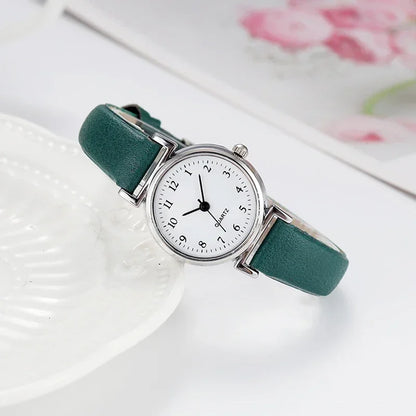 Women’s Fashion Quartz Watch with Small Dial – Elegant Leather Strap Casual Timepiece