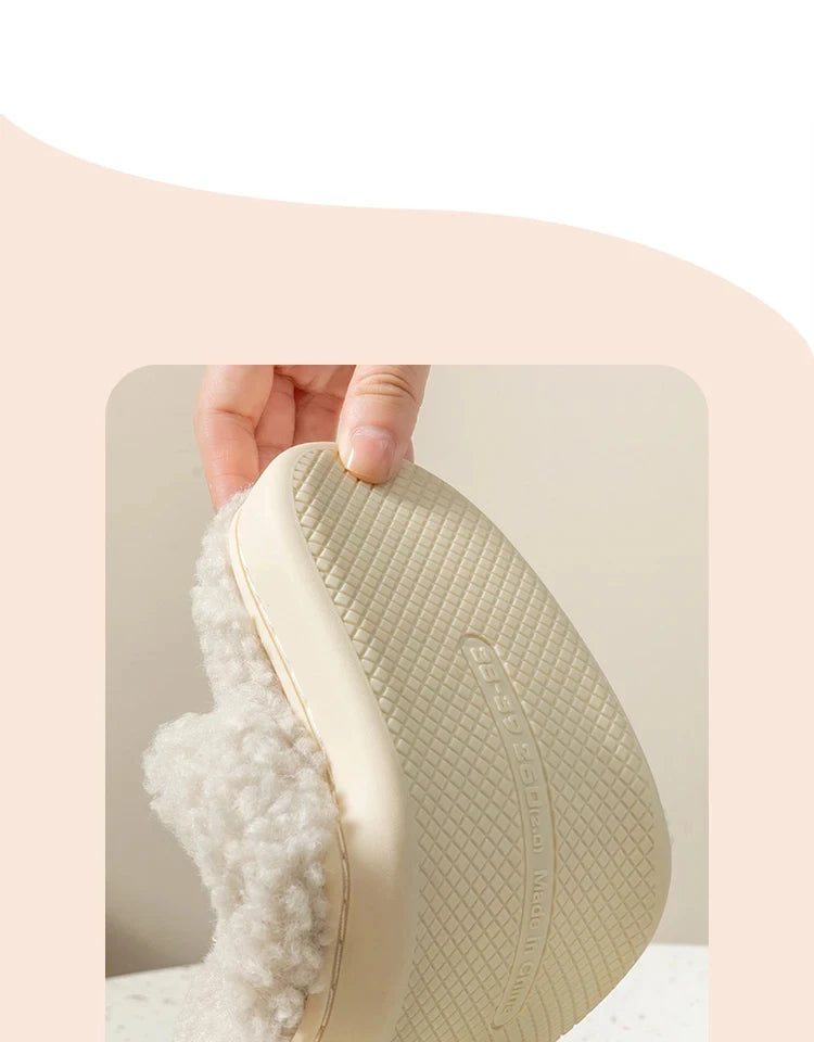 TZLDN Fashion Men's Slippers Winter Warm Cartoon Bear Lovely Indoor Soft Sole Non-slip Dormitory Causal Home Plush Shoes Couple