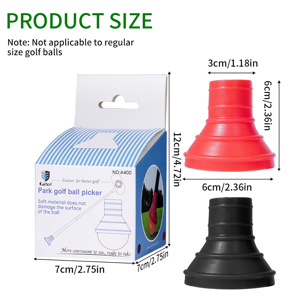 Caiton Park Golf Ball Retriever, Soft Rubber, Effortless Pickup, No Bending, Quick & Easy Installation, Essential Golf Accessory
