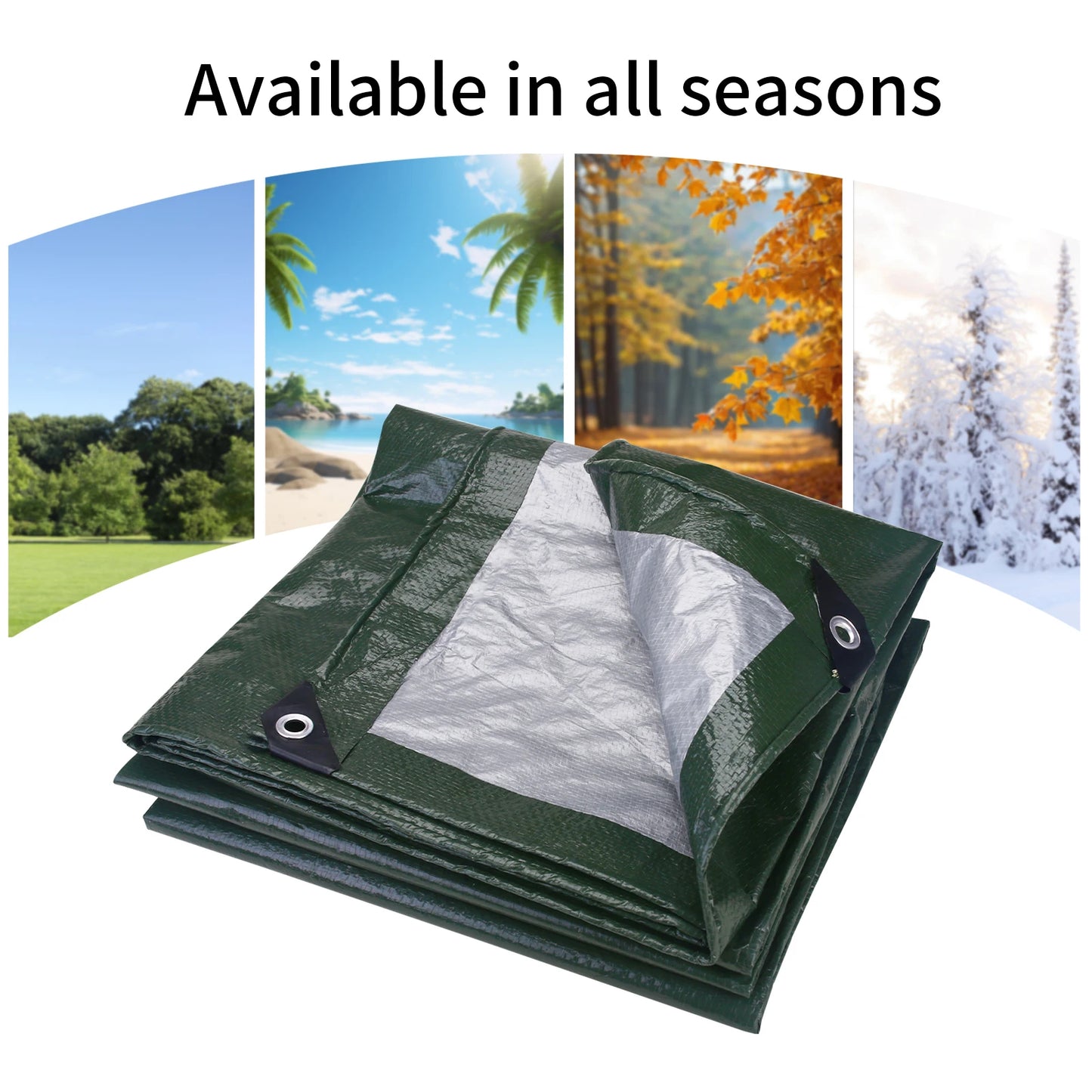 Large Tarpaulin Waterproof Heavy Duty 5x4m/3x2m Tarp Rain Cover Reinforced Multipurpose Outdoor Garden Backyard Awning Canopy