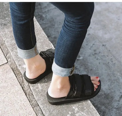 Canvas Slippers With Hook-and-Loop Closure For Men Casual Style