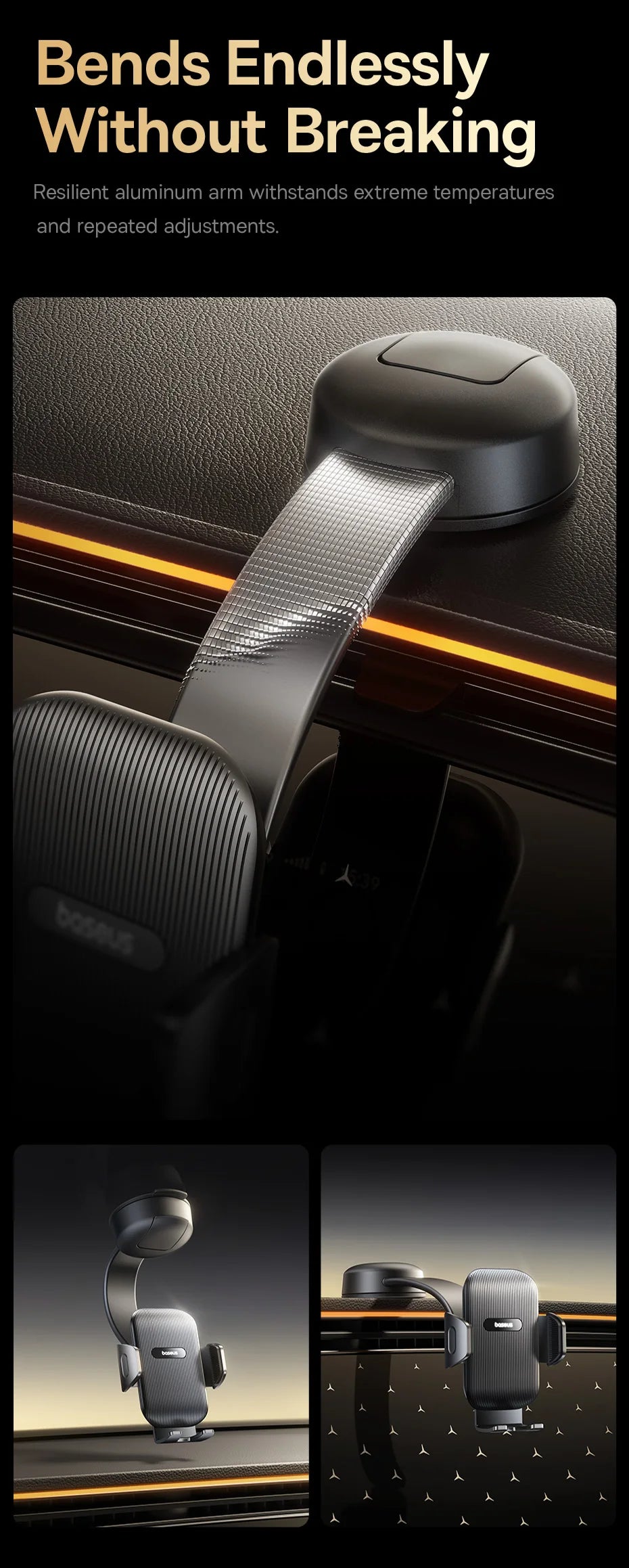 Baseus Car Phone Holder Sucker for Dashboard Windshield Mobile Car Cell Phone Holder Clamp For iPhone Pro Xiaomi Huawei Samsung