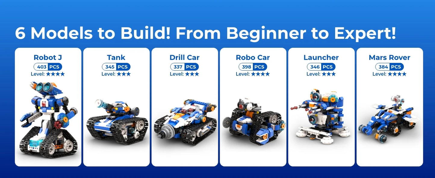 Apitor STEAM Robot Toy 6-in-1 Robot Building Kit for Boys Age 8-12 Remote Control Coding Toys Educational Robotics Gift for Kids