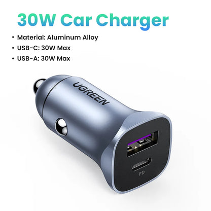 Car Charger Type C PD Fast Charger 4.0 3.0 For Mobile Phones