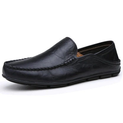 Men's Leather Slip-On Loafers, Business Casual Moccasin Shoes
