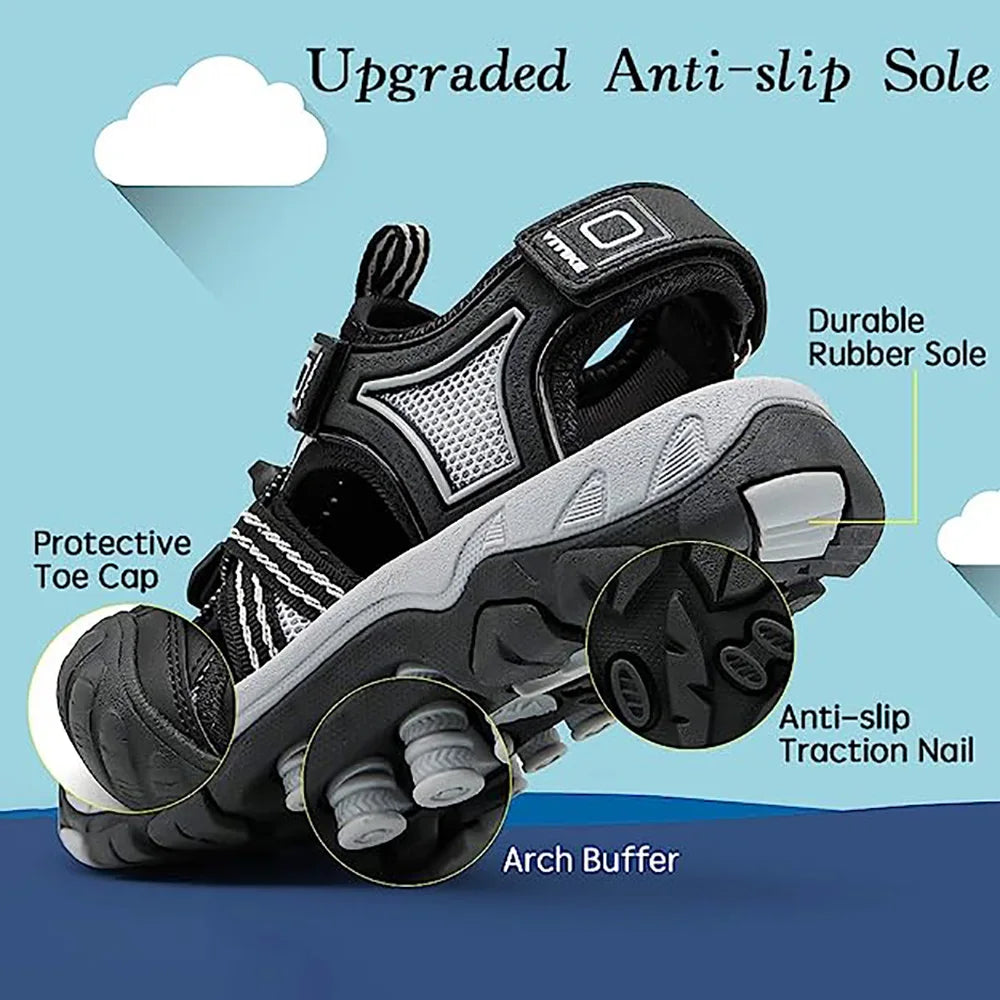 Kids Water Sandals Quick Dry Hook And Loop Unisex Summer Mixed Color