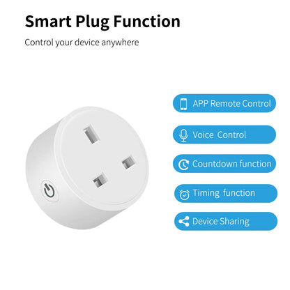 20A WiFi Smart Socket UK Plug 3-Pin With Energy Monitoring And Timer