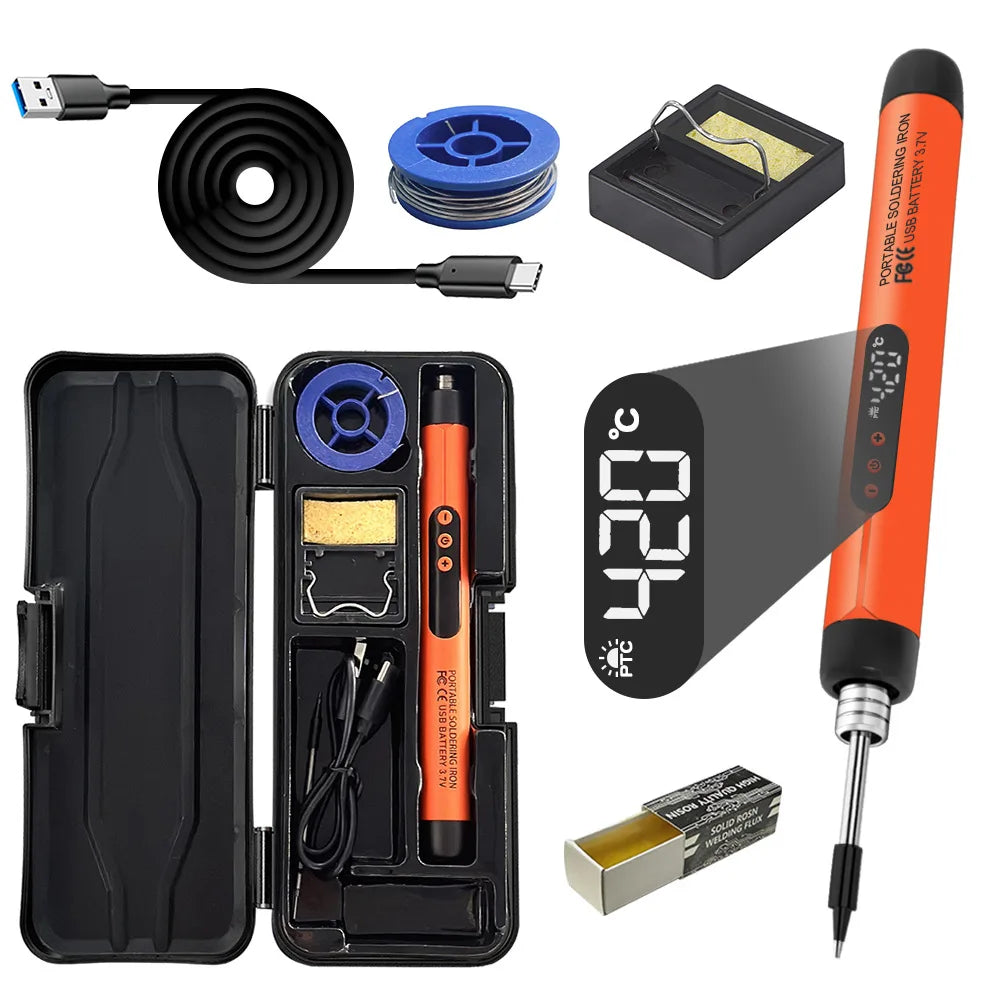 USB Wireless  Digital Electric Soldering Iron Kit  Cordless Adjustable Temperature 300-450℃ Smart Welding Solder Tool