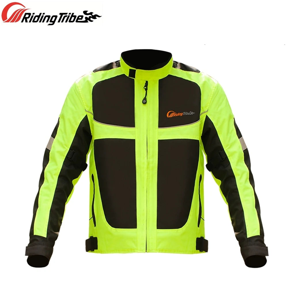 Men Woman Summer Style Breathable Motorcycle Jacket Night High Visible Motorbike Riding Coat with 5pcs Protective pads JK-21