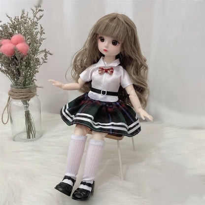 30cm Ball-Jointed Doll 12 Movable Joints 1-6 Scale With Dress Shoes Brown Eyes