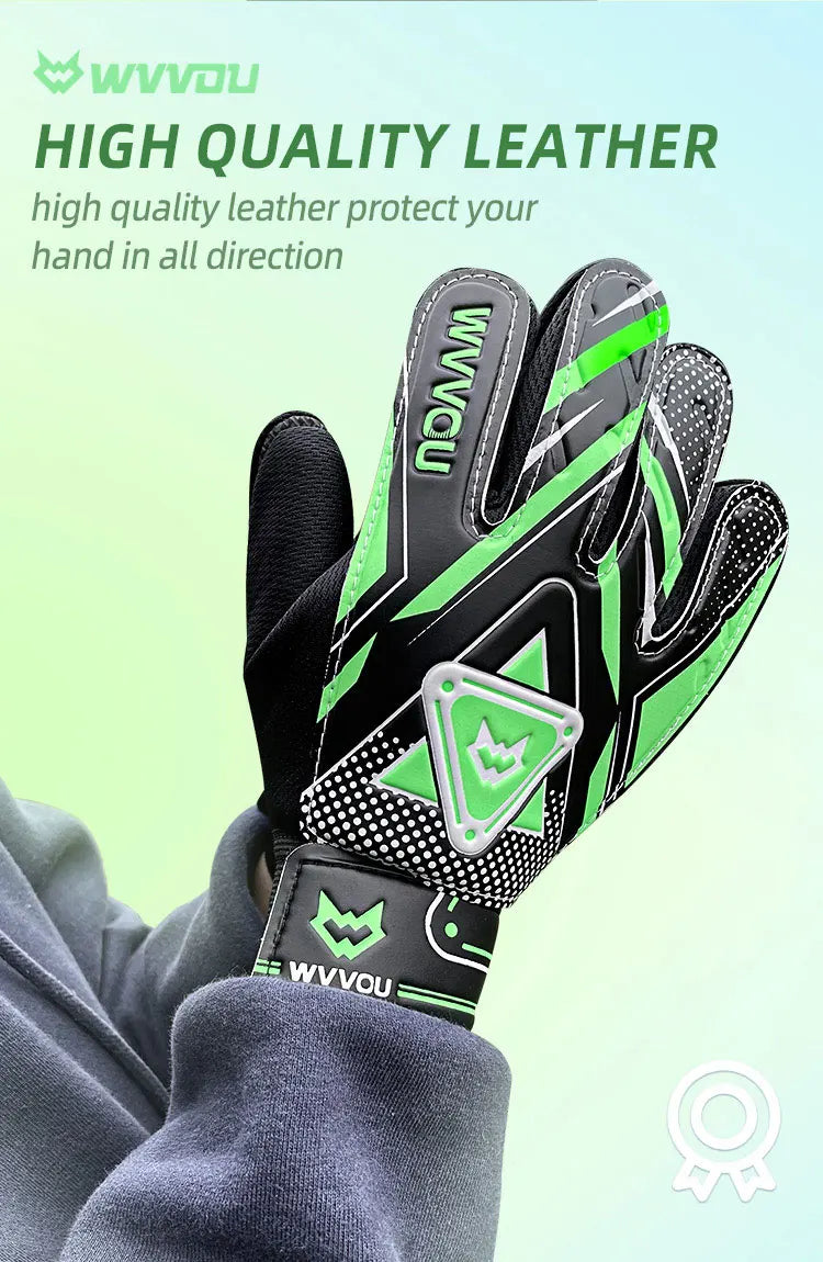 WVVOU Goalkeeper Gloves Children and Teenagers, Football Goalkeeper Gloves, Football Gloves, Double Protection, Portability