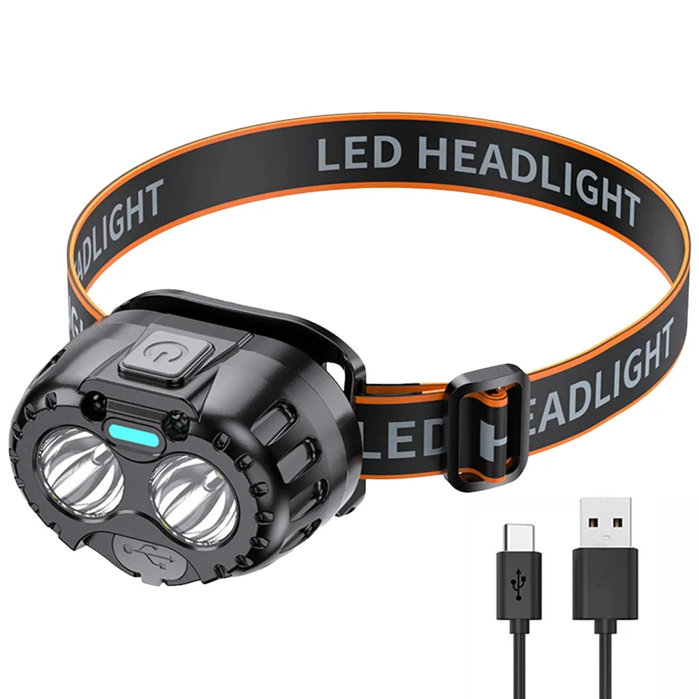 LED Headlamp IPX4 Waterproof 250 Lumens USB Rechargeable