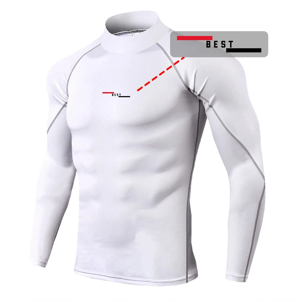 Fitness T-shirt Men Long Sleeve Training Shirts Running Compression Skinny Tops Muscle Workout Clothing