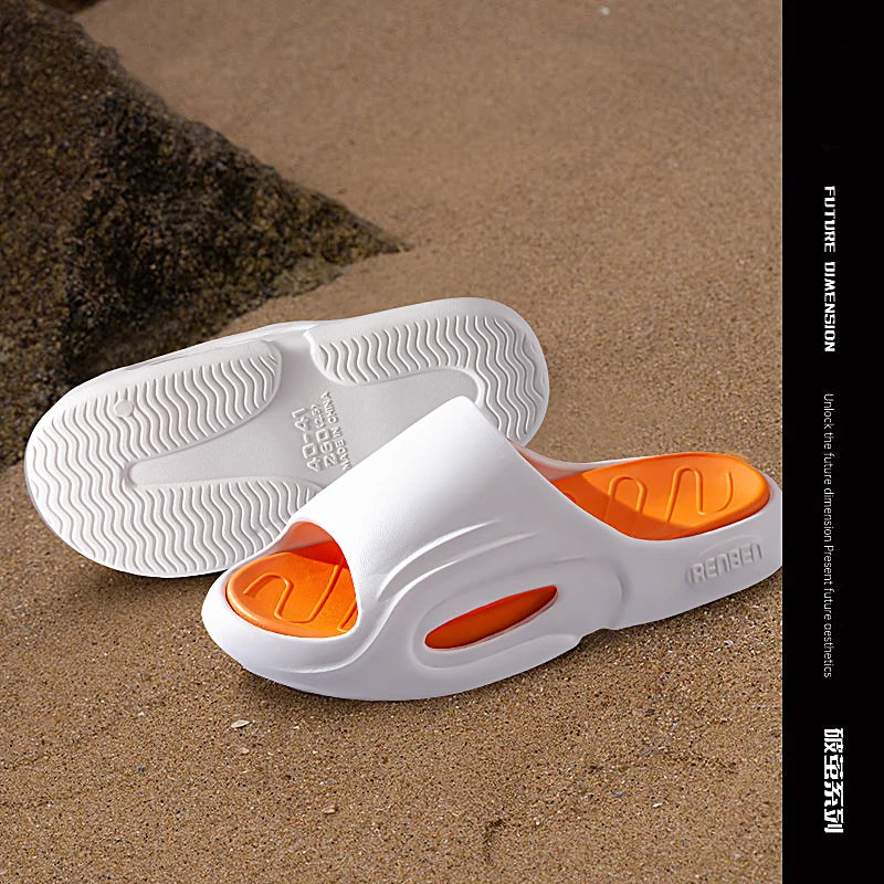 Shock Absorption Summer Slippers for Men & Women EVA Soft Bottom Thick Sole Indoor/Outdoor Slides Beach Casual Shoes Comfortable