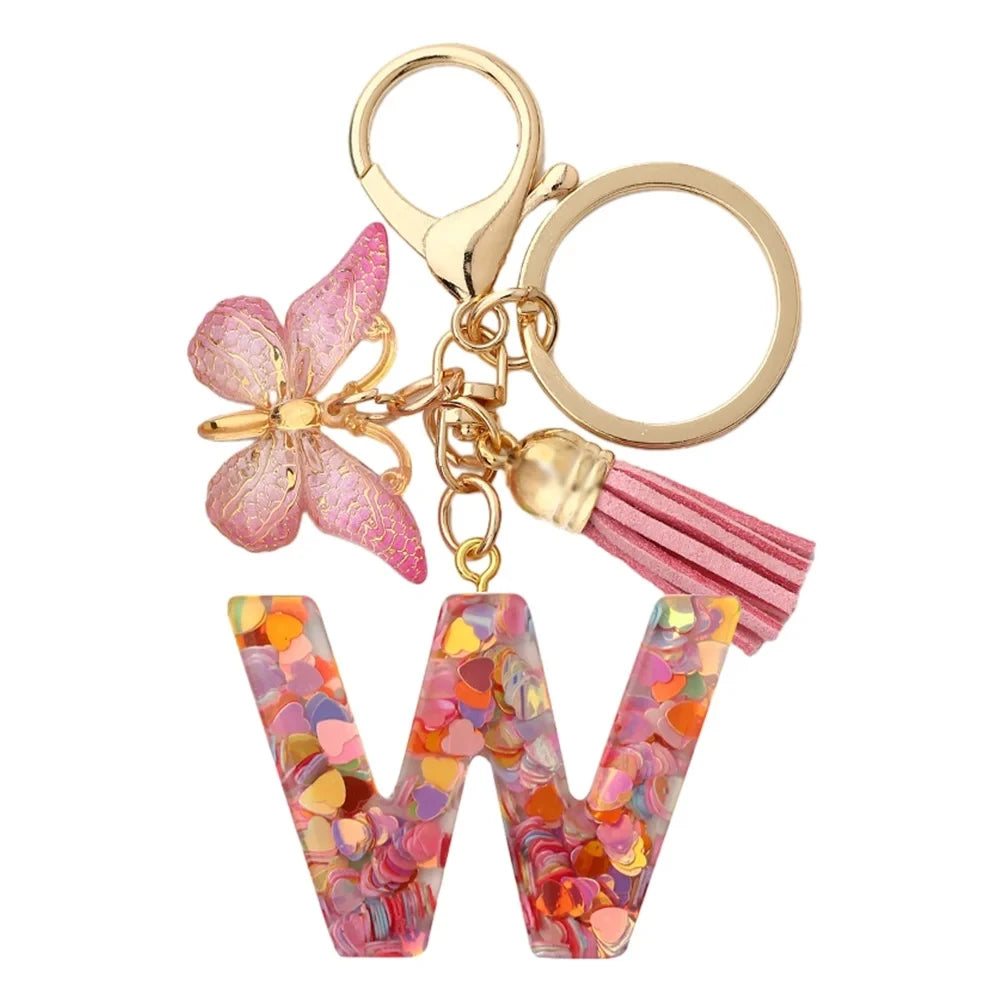 Trendy A-Z Letter Keychain – Car Key Ring & Party Gift Jewelry for Women