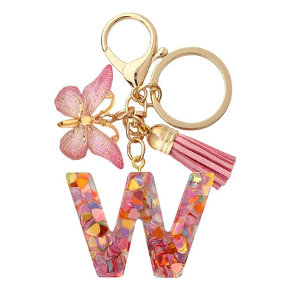 Alphabet Letter Keychain Universal Unisex Car Key Ring Gift