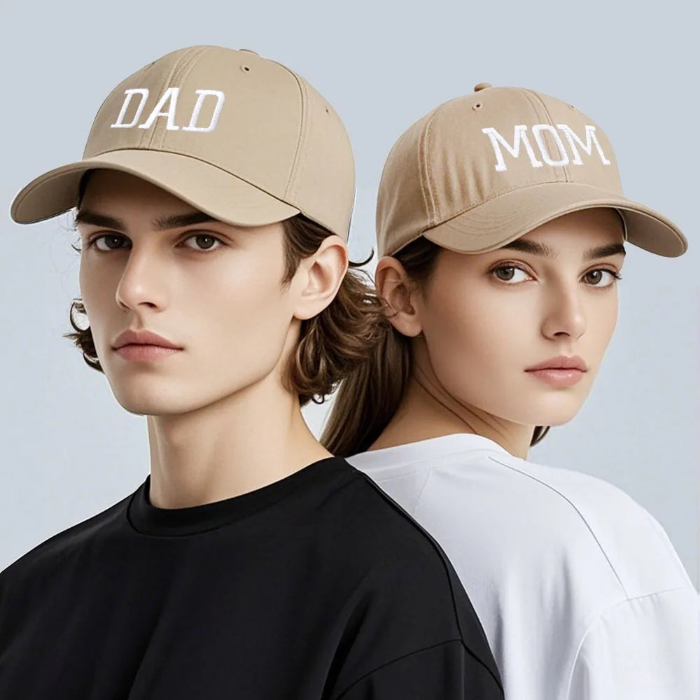 DAD MOM Embroidery Pure Cotton Men's Baseball Cap For Man  Womne's Fashion Sport Golf Caps Sun Hat Dropshipping