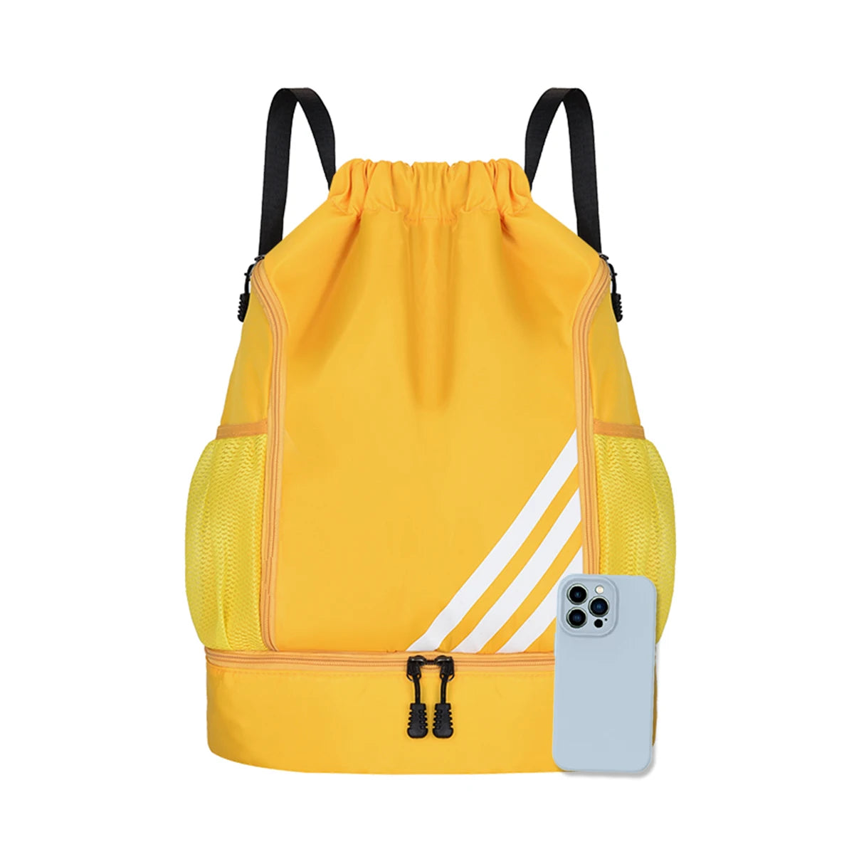 Sport Backpack Wet Dry Separation Compartment Ventilated Shoe Storage Oxford Drawstring Adjustable Straps Basketball Campus