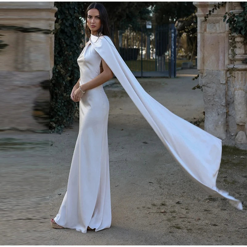 Sexy Satin Ribbon Party Dress Women Elegant Halter Backless Off Shoulder Sleeveless Female Dresses 2024 Summer Solid Robe Gown