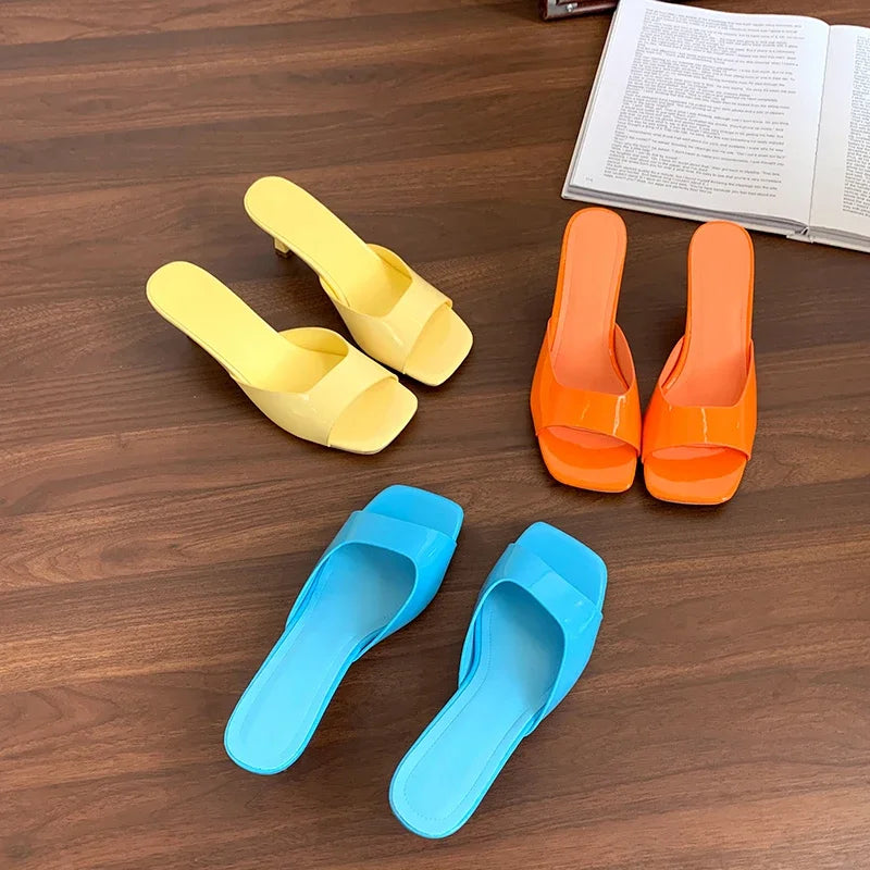 Women High Heel Sandals Summer New Fashion Square Toe Open Toe Women Elegant Casual Comfortable Black High Heel Sandals