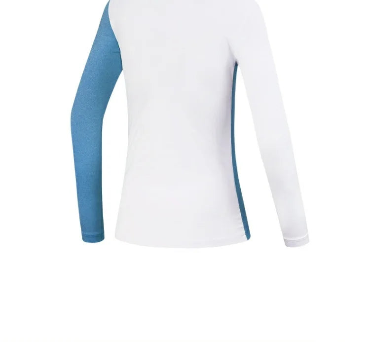 PGM Golf Clothing Ladies Long Sleeve Bottoming Shirts for Women Warm Slim Fit Golf Shirts Female Patchwork Stretch Sports Tops