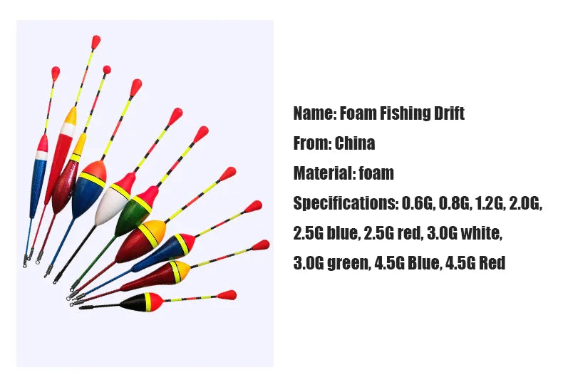 Fishing Floats Set 10 Pieces Plastic Float Buoy Bobber