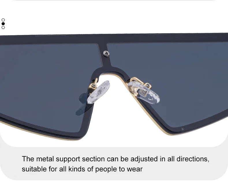 Y2K Punk Shield Sunglasses Square Frame UV400 Protection