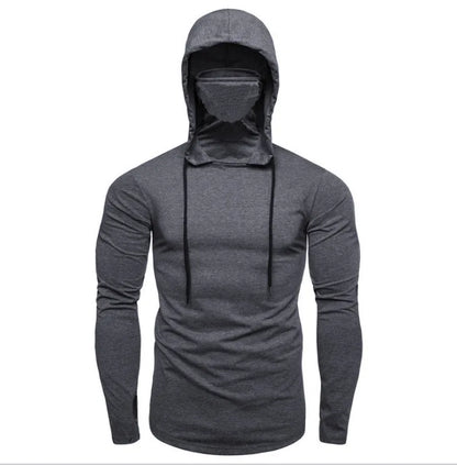 Men's Hooded Sweatshirt With Mask Thin Polyester Spring Autumn