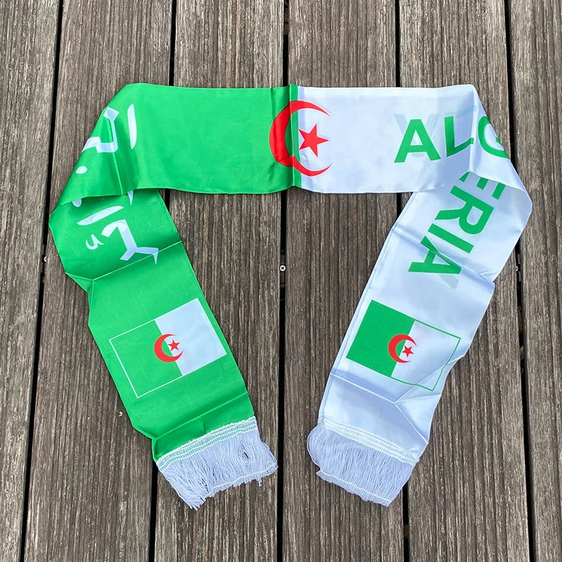 xvggdg  14x130cm  National Team Football Fans Scarf   Argentina france  Morocco  Croatia Tassel Flags Scarf   Souvenir