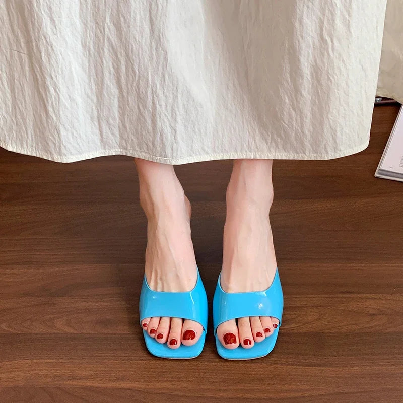 Women High Heel Sandals Summer New Fashion Square Toe Open Toe Women Elegant Casual Comfortable Black High Heel Sandals