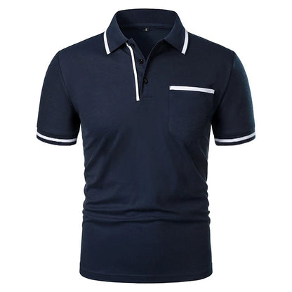 Men's Short Sleeve Polo Shirt Solid Polyester Breathable Casual