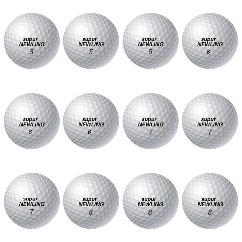 12 Pcs Golf Balls Supur Newling Triple Track Long Distance 3-pieces Golf Ball 3 Line Brand New Game Ball Drop Ship