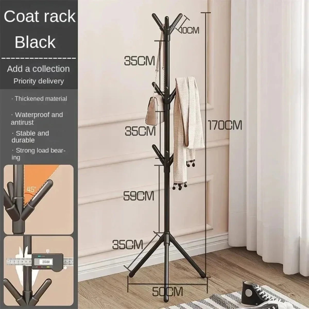 Vertical Coat & Hat Stand – Bedroom Storage Rack