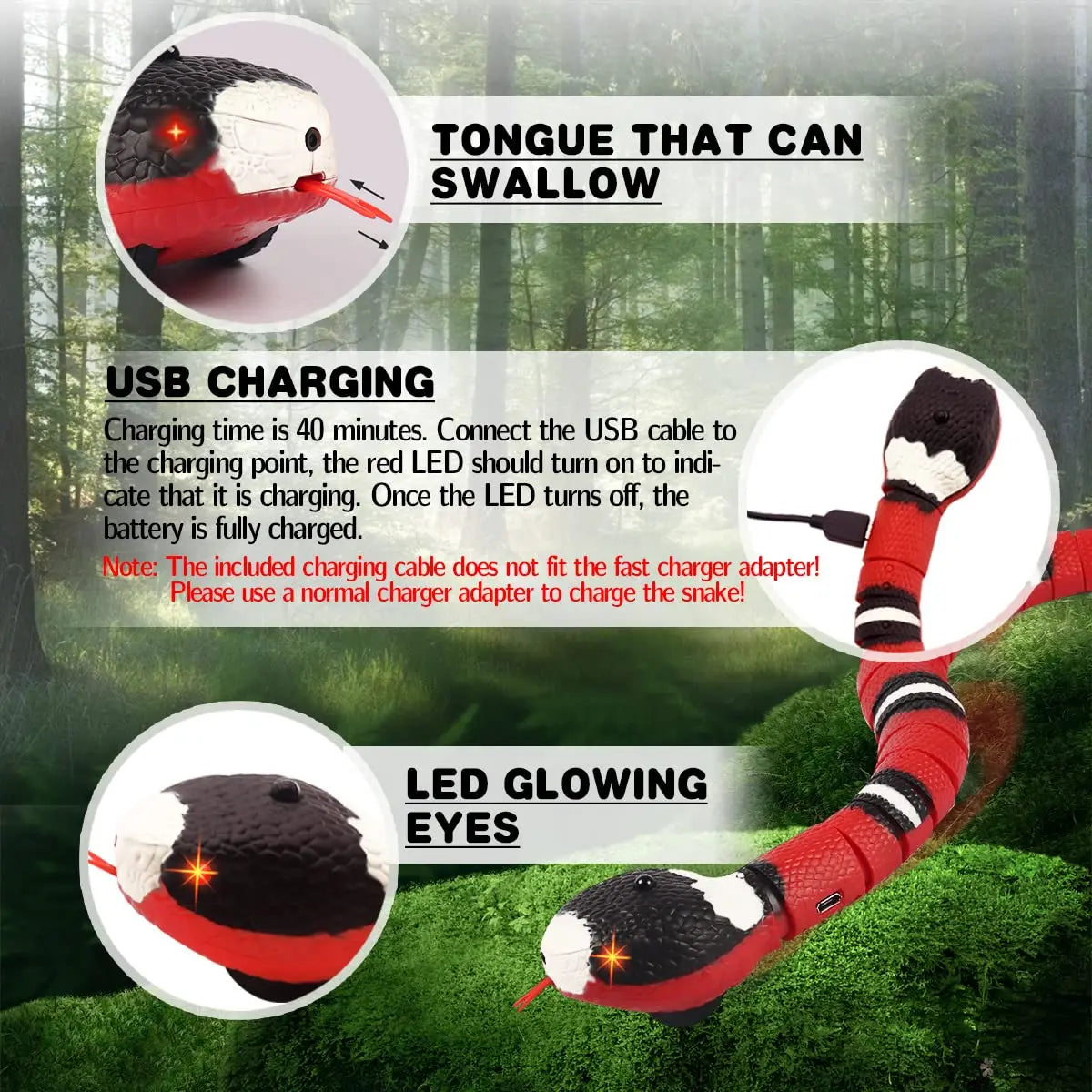 Smart Sensing Interactive Cat Toy – Automatic Snake Teaser for Cats & Dogs
